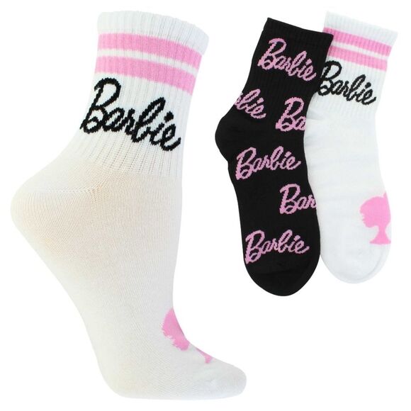 Barbie Signature Logo 2PK Crew Sock - Picture 2 of 8